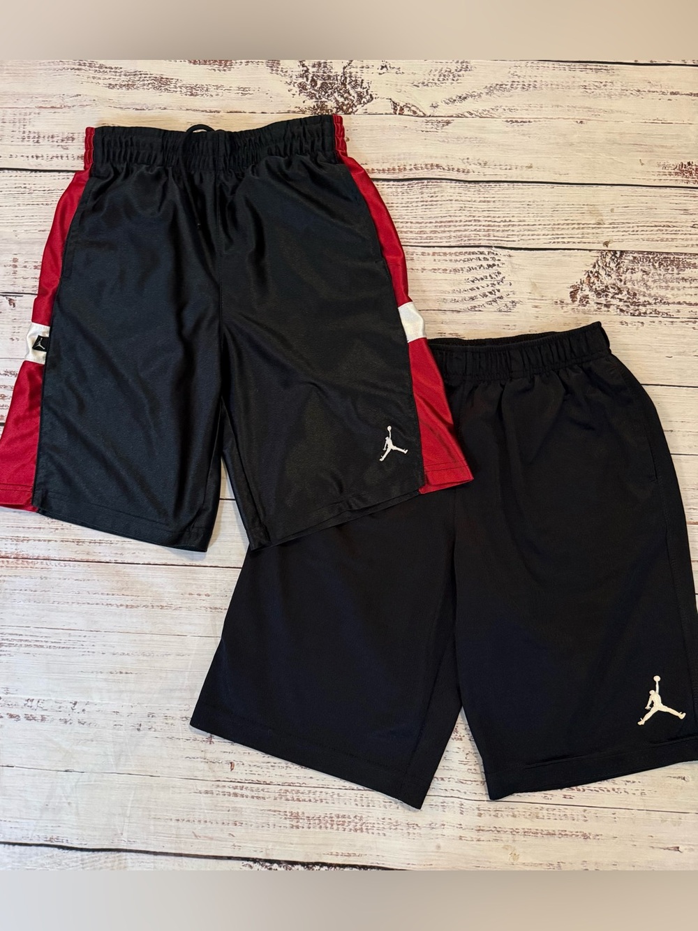 2 Pr Nike/Jordan YMD Athletic Shorts Black Red